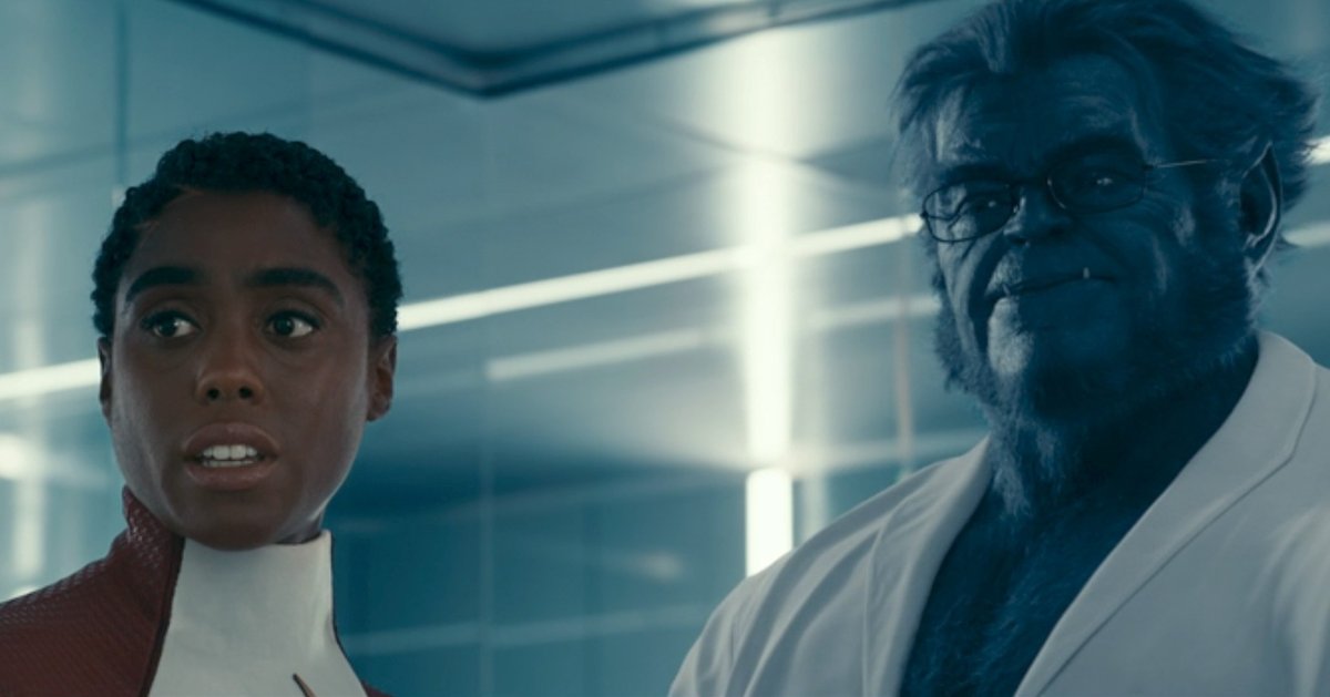 Binary (Teyonah Parris) and Beast from the X-Men stand next to each other in the final scene of The Marvels